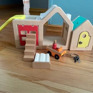 Lovevery Wooden Playhouse Set with Slide and Car